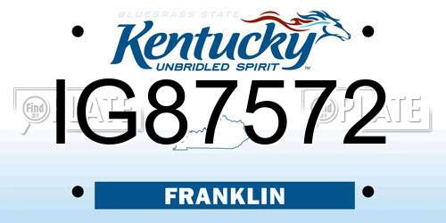 IG87572 Kentucky License Plate
