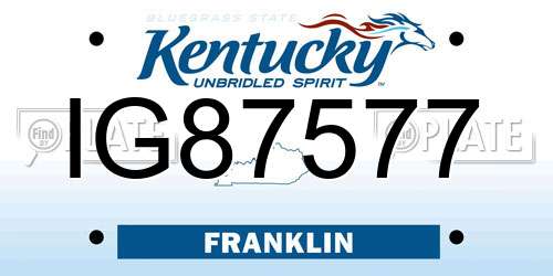 IG87577 Kentucky License Plate