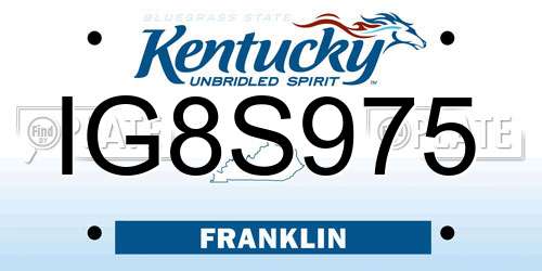 IG8S975 Kentucky License Plate