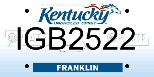 IGB2522 Kentucky License Plate