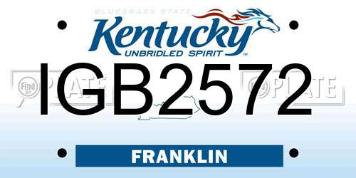IGB2572 Kentucky License Plate