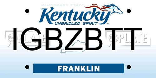 IGBZBTT Kentucky License Plate