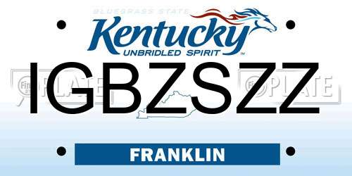 IGBZSZZ Kentucky License Plate