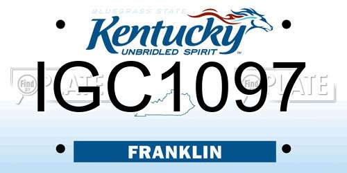 IGC1097 Kentucky License Plate
