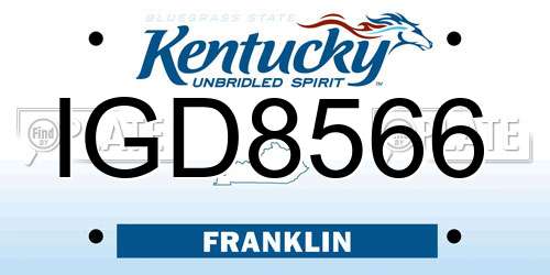 IGD8566 Kentucky License Plate