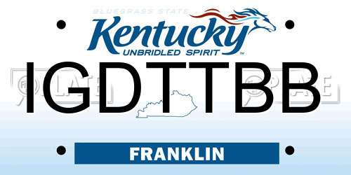 IGDTTBB Kentucky License Plate