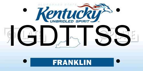 IGDTTSS Kentucky License Plate