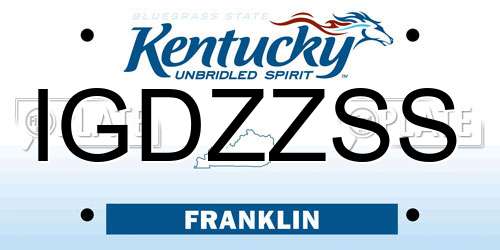 IGDZZSS Kentucky License Plate