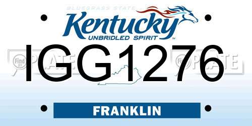 IGG1276 Kentucky License Plate