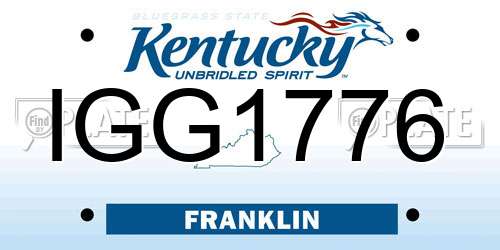IGG1776 Kentucky License Plate
