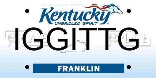 IGGITTG Kentucky License Plate