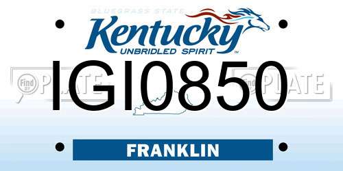 IGI0850 Kentucky License Plate