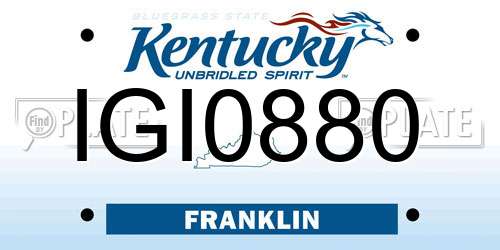 IGI0880 Kentucky License Plate