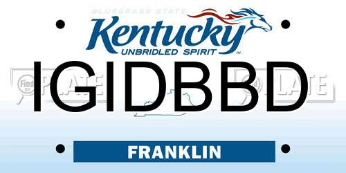 IGIDBBD Kentucky License Plate