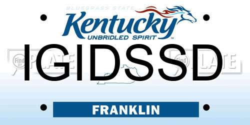 IGIDSSD Kentucky License Plate