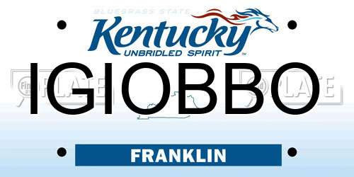 IGIOBBO Kentucky License Plate