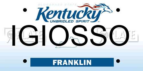 IGIOSSO Kentucky License Plate