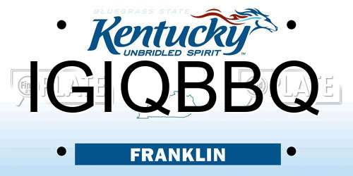 IGIQBBQ Kentucky License Plate
