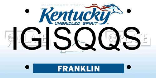 IGISQQS Kentucky License Plate
