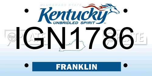 IGN1786 Kentucky License Plate
