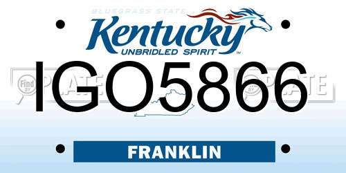 IGO5866 Kentucky License Plate