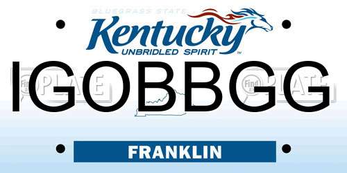 IGOBBGG Kentucky License Plate