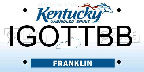IGOTTBB Kentucky License Plate
