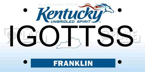 IGOTTSS Kentucky License Plate