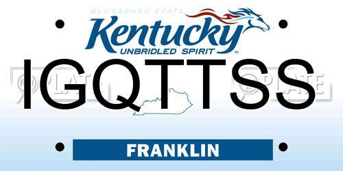 IGQTTSS Kentucky License Plate
