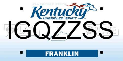 IGQZZSS Kentucky License Plate