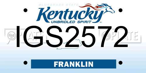 IGS2572 Kentucky License Plate