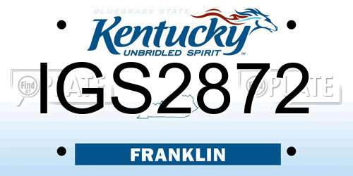 IGS2872 Kentucky License Plate