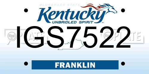 IGS7522 Kentucky License Plate