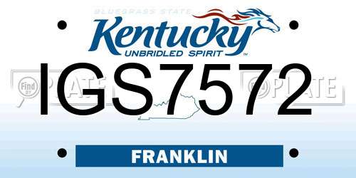 IGS7572 Kentucky License Plate