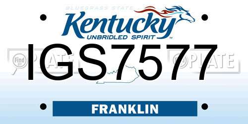 IGS7577 Kentucky License Plate