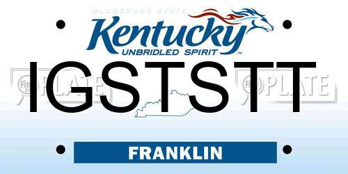 IGSTSTT Kentucky License Plate