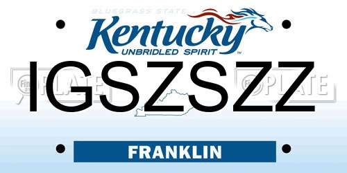 IGSZSZZ Kentucky License Plate