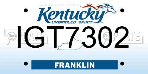 IGT7302 Kentucky License Plate