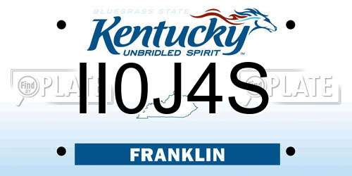 II0J4S Kentucky License Plate