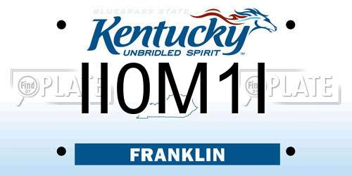 II0M1I Kentucky License Plate