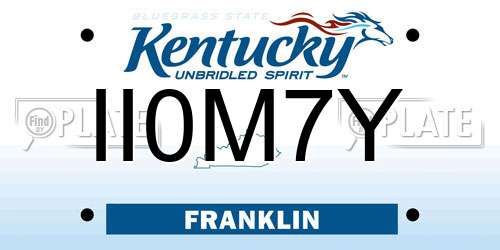 II0M7Y Kentucky License Plate