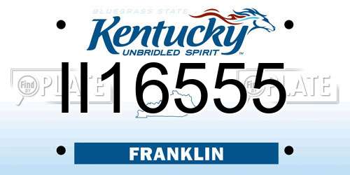 II16555 Kentucky License Plate