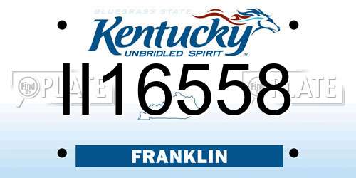II16558 Kentucky License Plate