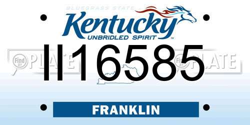II16585 Kentucky License Plate