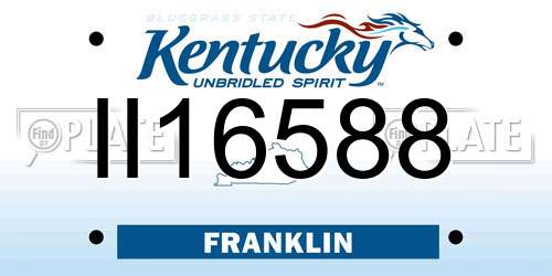 II16588 Kentucky License Plate