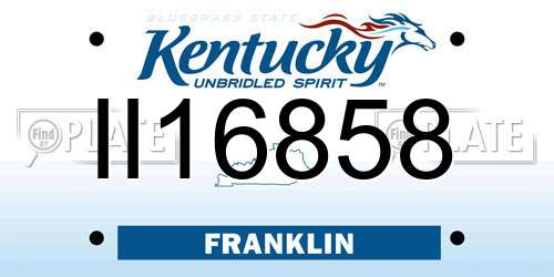II16858 Kentucky License Plate