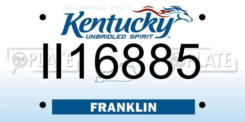 II16885 Kentucky License Plate