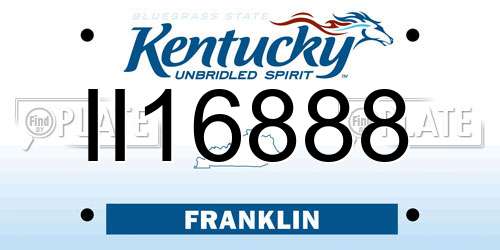 II16888 Kentucky License Plate