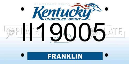 II19005 Kentucky License Plate
