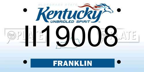 II19008 Kentucky License Plate